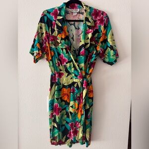 S.L. Fashions Floral Tropical Print Romper Size M/L